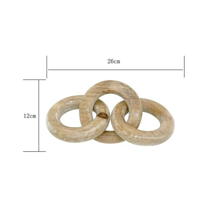 Willow &amp; Silk Handmade Wooden 22cm 3-Circle Chain Link Ornament