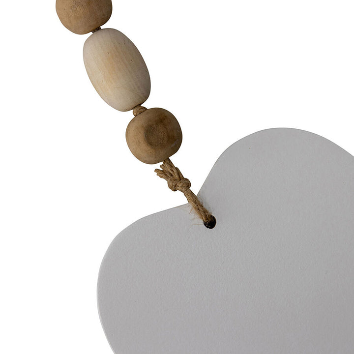 Willow &amp; Silk Wooden 72cm Beaded Ornament w/ 2 Hearts