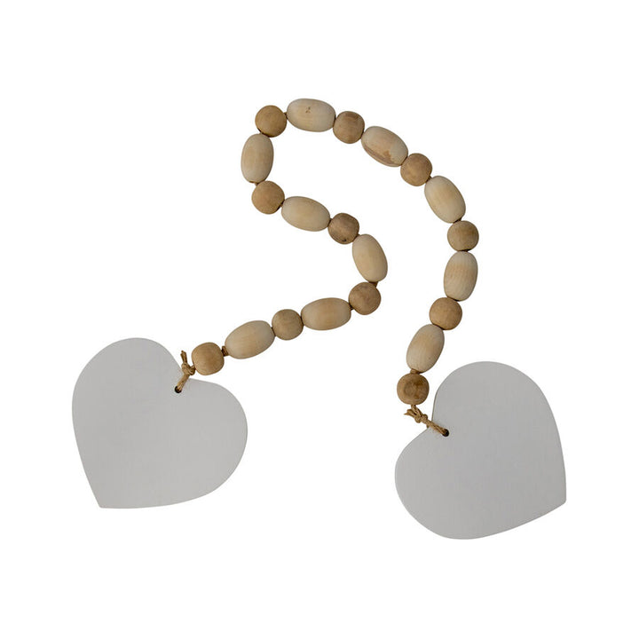 Willow &amp; Silk Wooden 72cm Beaded Ornament w/ 2 Hearts