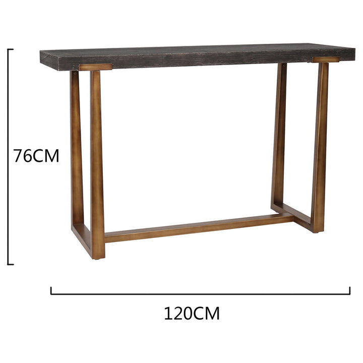 Willow &amp; Silk Metal 120cm Golden Lustre Wooden Top Console/Hallway Table