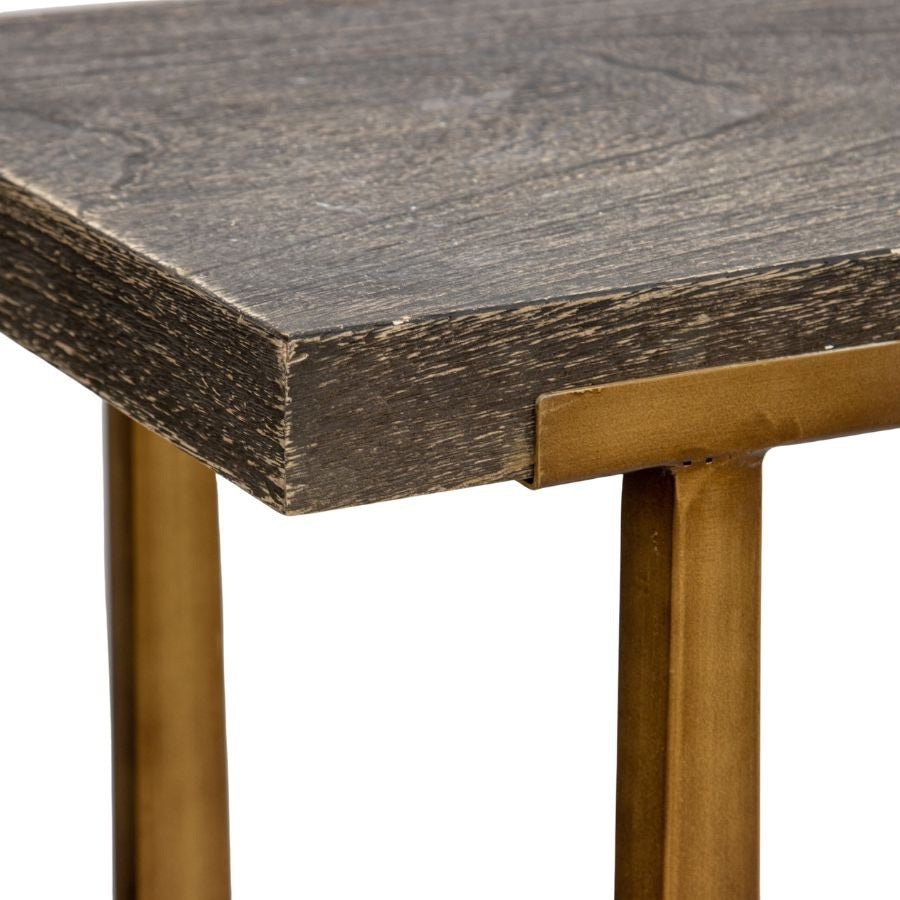 Willow &amp; Silk Metal 120cm Golden Lustre Wooden Top Console/Hallway Table