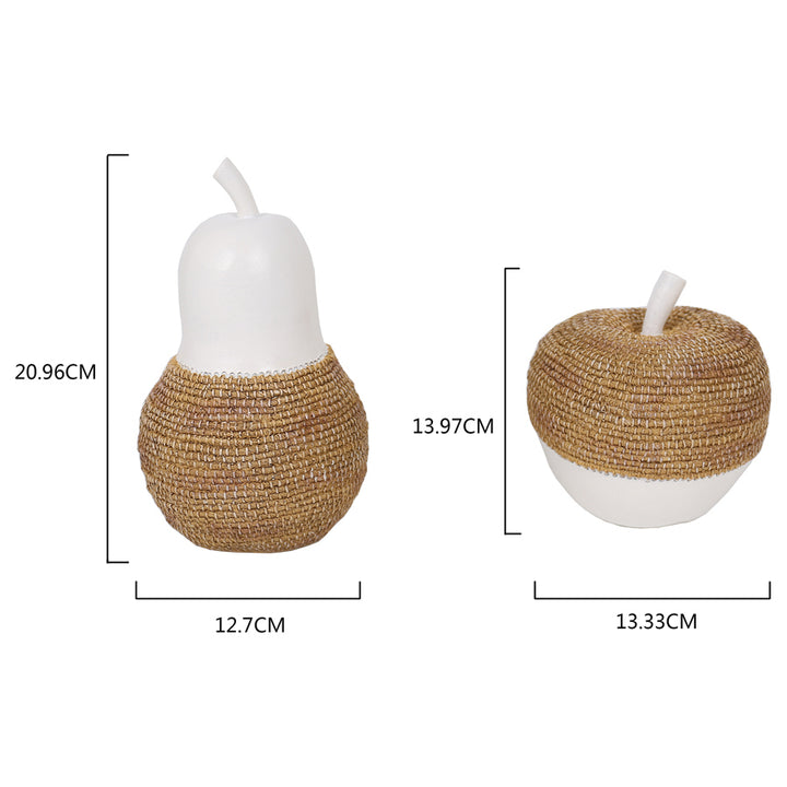 Willow &amp; Silk Apple &amp; Pear 21cm/14cm Fruit Replica Ornament