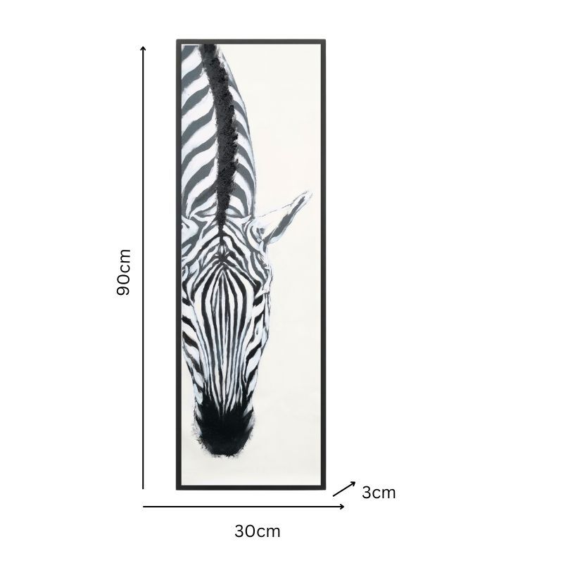 Willow &amp; Silk Classic Zebra with Artificial Fur Framed Canvas Wall Art