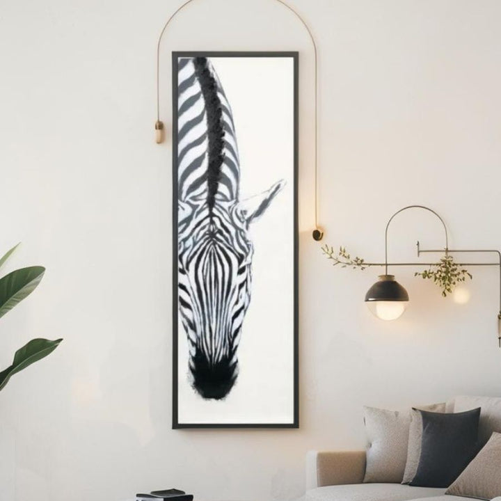 Willow &amp; Silk Classic Zebra with Artificial Fur Framed Canvas Wall Art