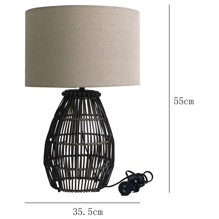 Willow &amp; Silk Rattan 56cm Sofa/Bedside Table/Desk Lamp