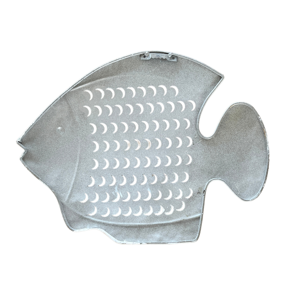 Willow &amp; Silk Metal 49cm White Fish with Scales Wall Art