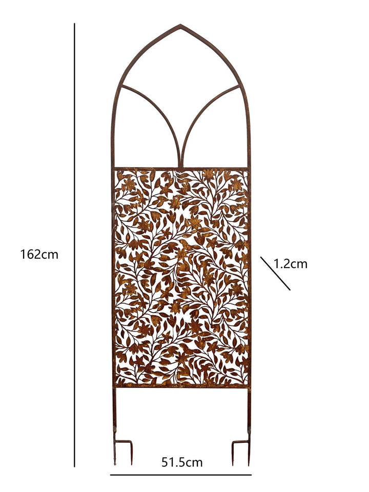 Willow &amp; Silk Metal 162cm Arch Screen Leaves Wall Art w/Removable Stakes