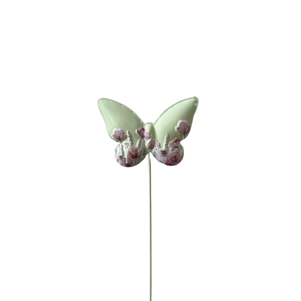 Willow &amp; Silk Butterfly Blossom Stake 16.5x1.5x48.5