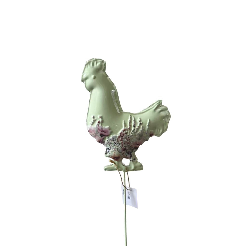 Willow &amp; Silk Floral Hen Stake 17x2.5x48