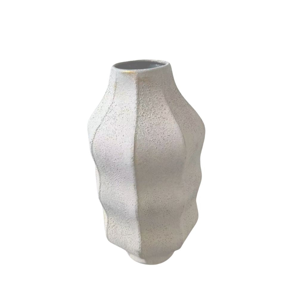 Willow &amp; Silk Metal White Washed Medium Vase 18.5x35.5