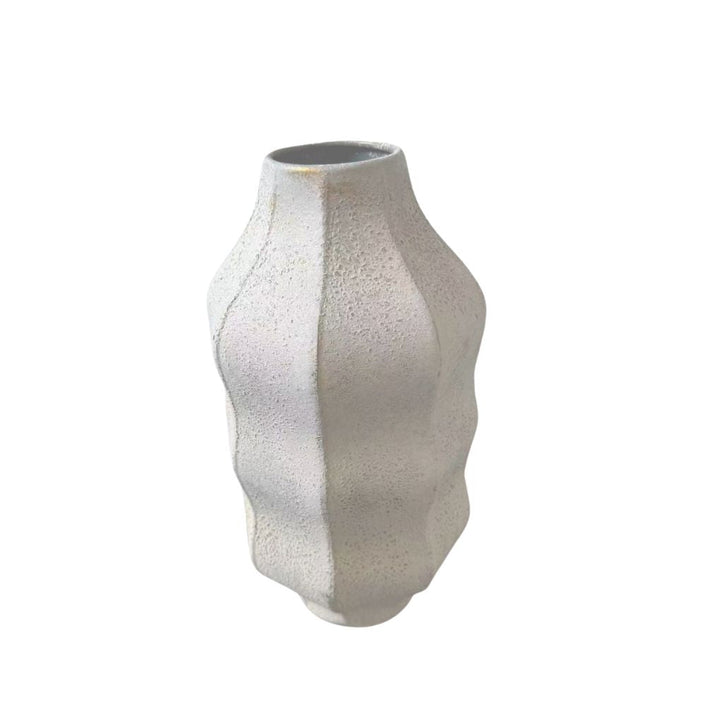 Willow &amp; Silk Metal White Washed Medium Vase 18.5x35.5