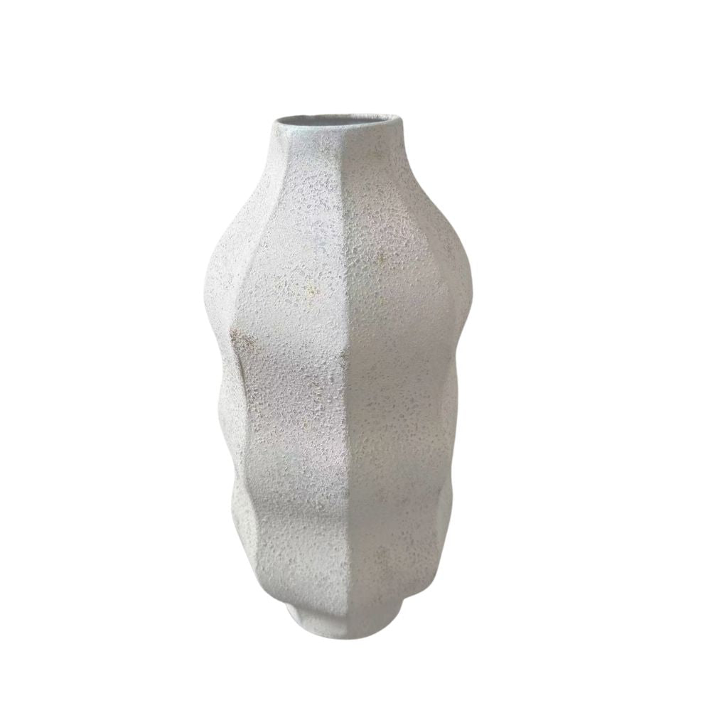 Willow &amp; Silk Metal White Washed Tall Vase 20x46