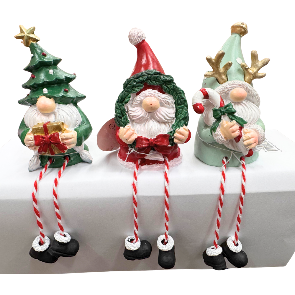 Willow &amp; Silk 3 Asst Santa Décor