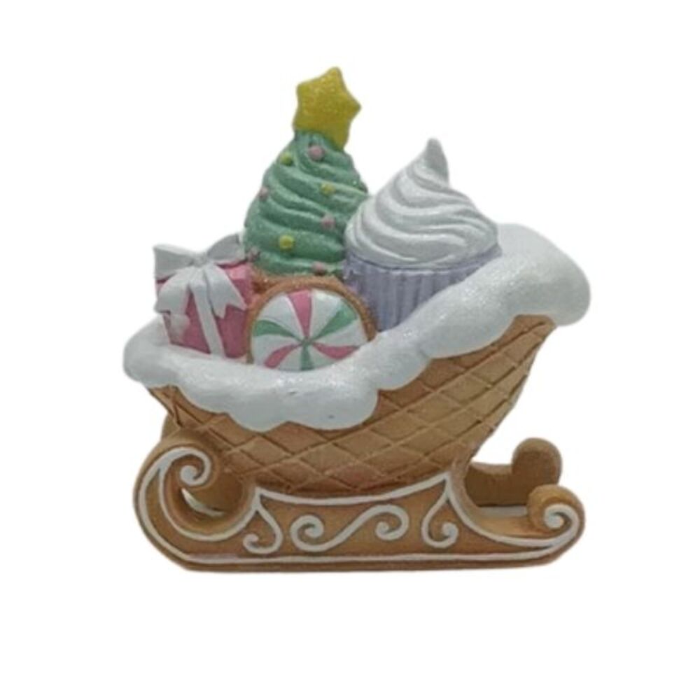 Willow &amp; Silk Ginger bread Sleigh Décor