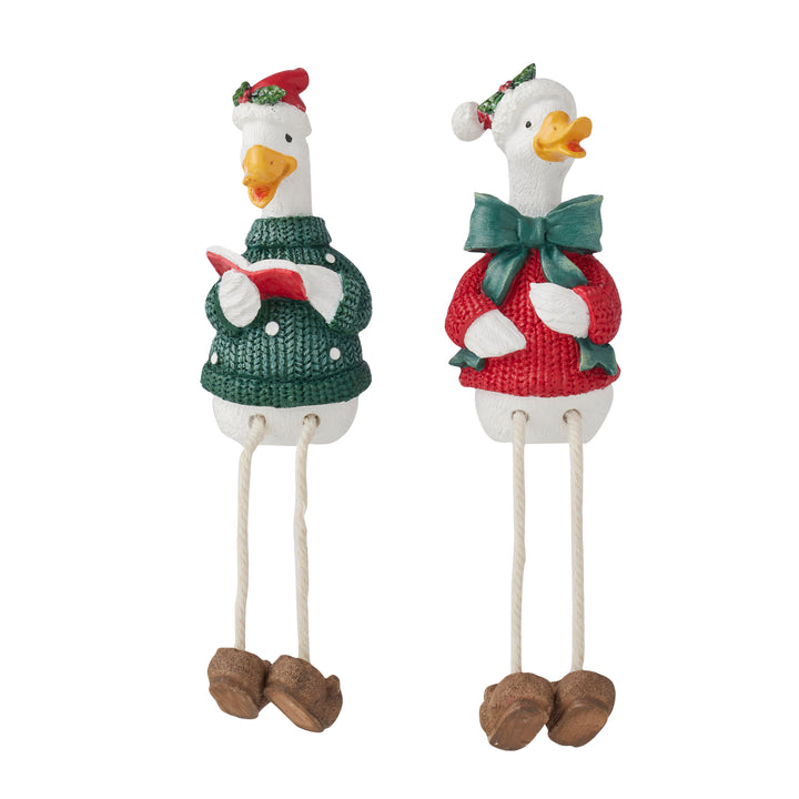 Willow &amp; Silk Xmas Duck Sitter-2asst - 4.80*5.40*18.00