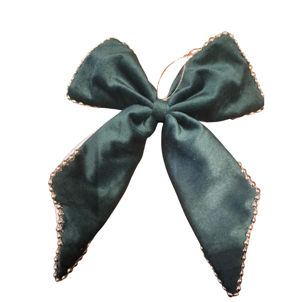 Willow &amp; Silk Green Velvet Bow Medium