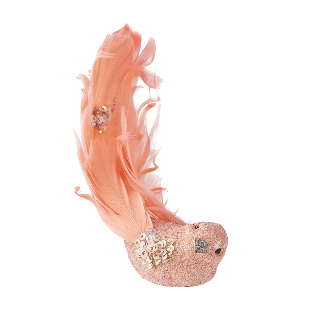 Willow &amp; Silk Pink Glitter Xmas Bird