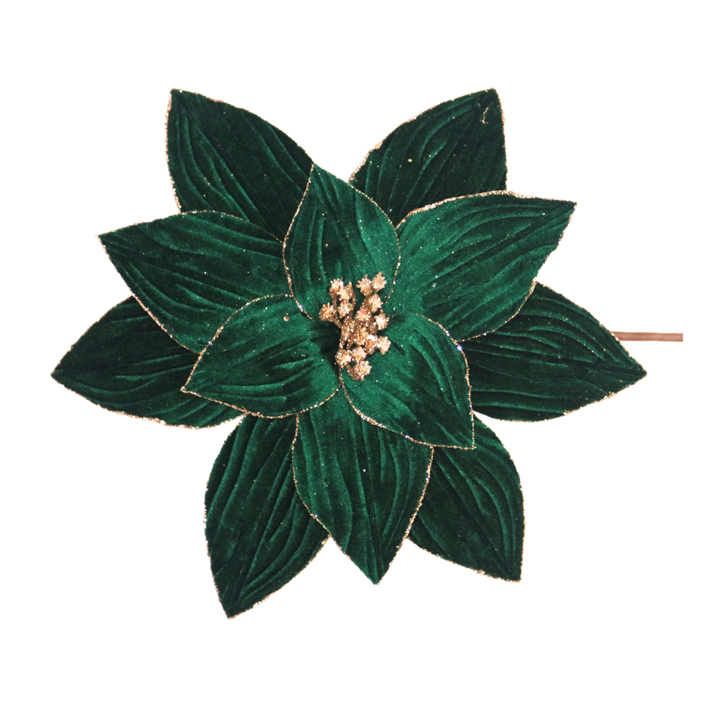 Willow &amp; Silk Emerald Xmas Tree Flower 28cm