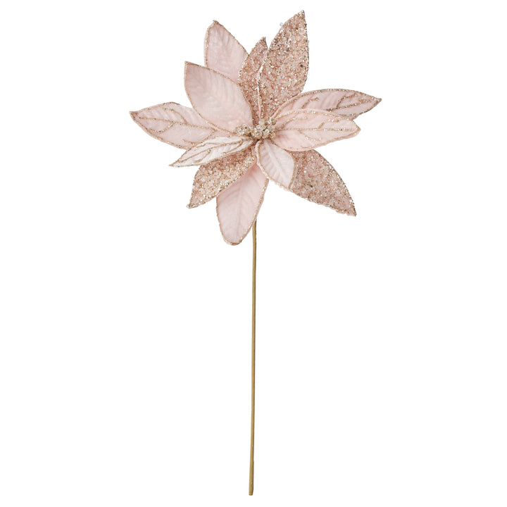 Willow &amp; Silk Melissa Pink/Gold Xmas Flower 29cm