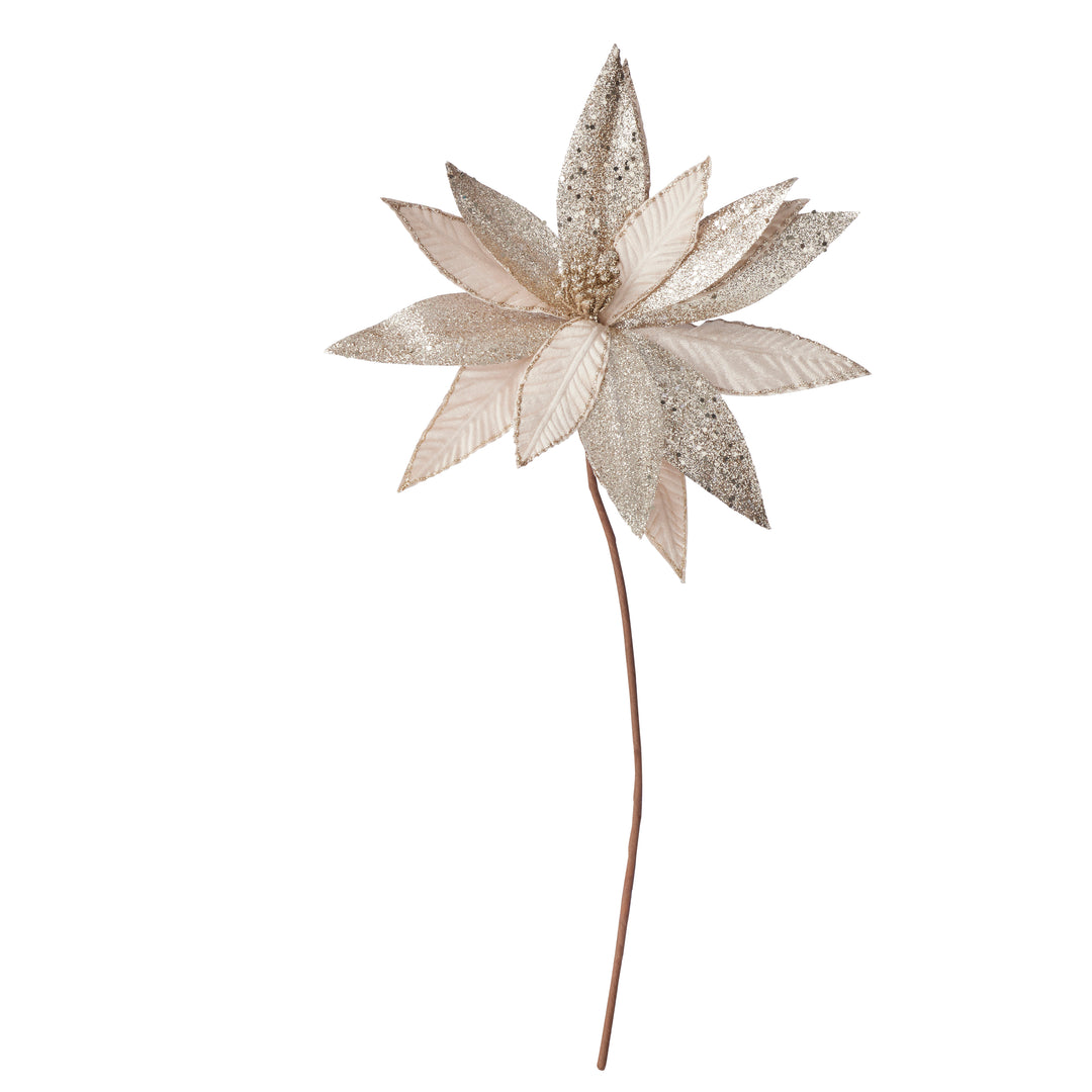 Willow &amp; Silk Kristy Champange Gold Xmas Flower