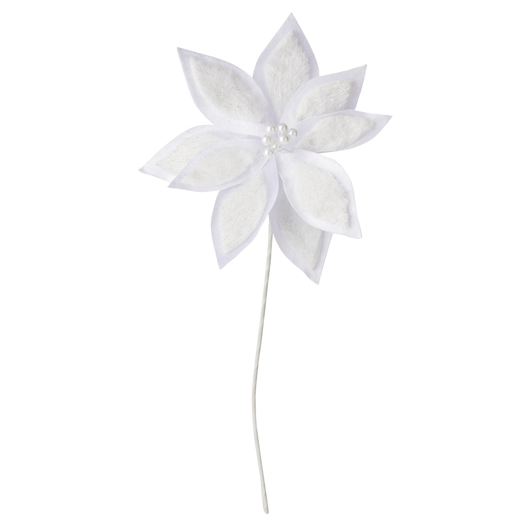Willow &amp; Silk Brittany White Fur Xmas Flower