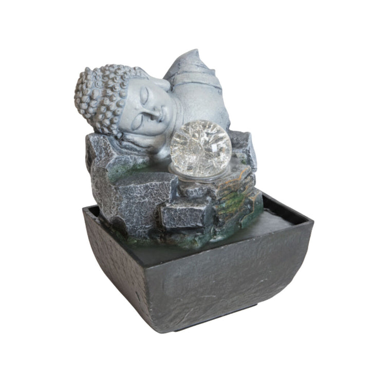 Willow &amp; Silk Water Feature Fountain Buddha Break 14x14x18cm