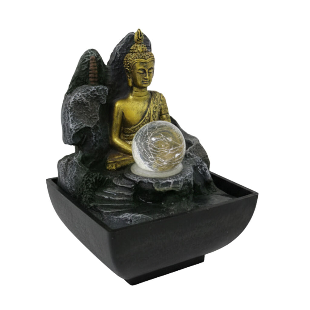 Willow &amp; Silk Water Feature Fountain Auric Thai 13x13x19cm