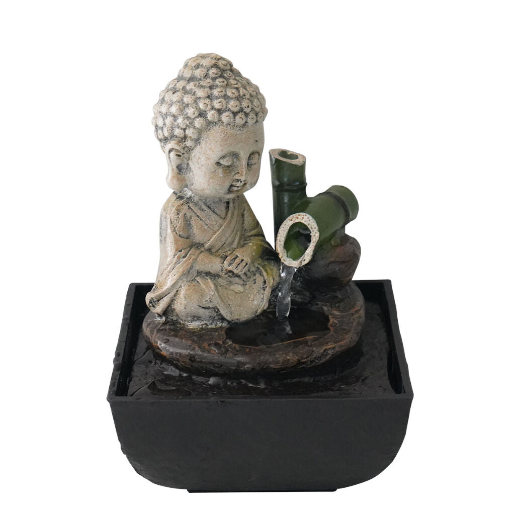 Willow &amp; Silk Water Feature Fountain Baby Monk 14x14x22cm