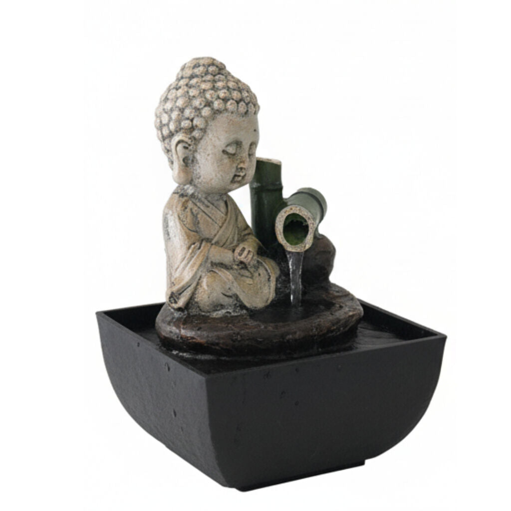 Willow &amp; Silk Water Feature Fountain Baby Monk 14x14x22cm