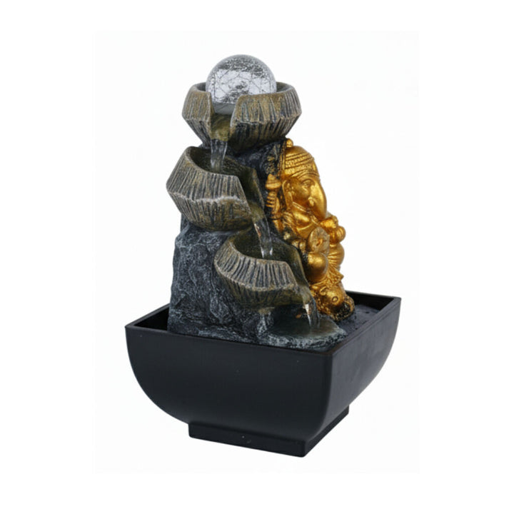 Willow &amp; Silk Water Feature Fountain Auric Wisdom Ganesha 14x14x20cm