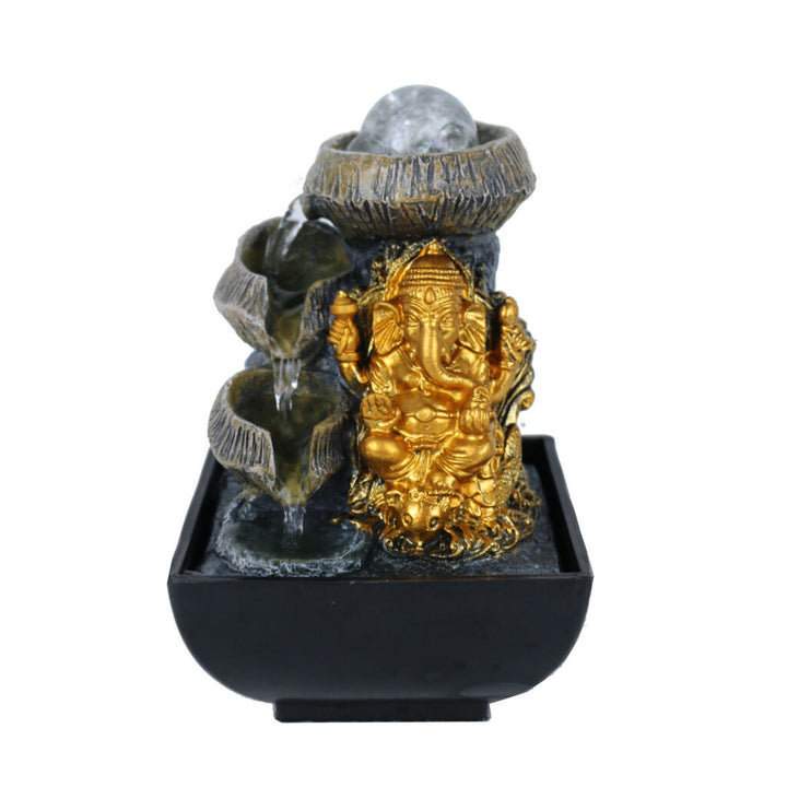 Willow &amp; Silk Water Feature Fountain Auric Wisdom Ganesha 14x14x20cm