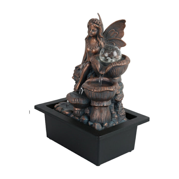 Willow &amp; Silk Water Feature Fountain Mushroom Fairy 24x18x27cm