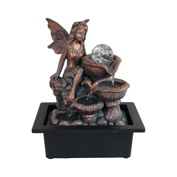 Willow &amp; Silk Water Feature Fountain Mushroom Fairy 24x18x27cm