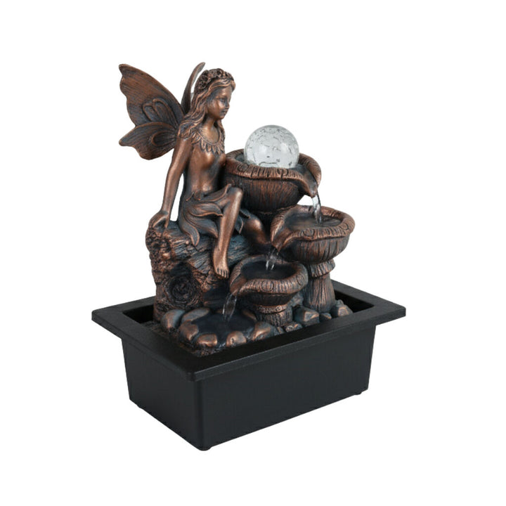 Willow &amp; Silk Water Feature Fountain Mushroom Fairy 24x18x27cm