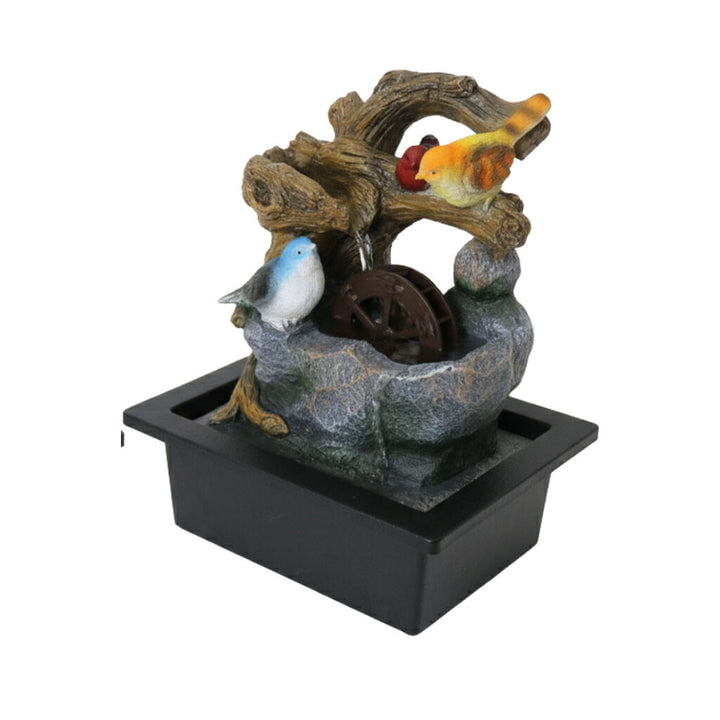 Willow &amp; Silk Water Feature Fountain Wheel Birds 23x18x28cm