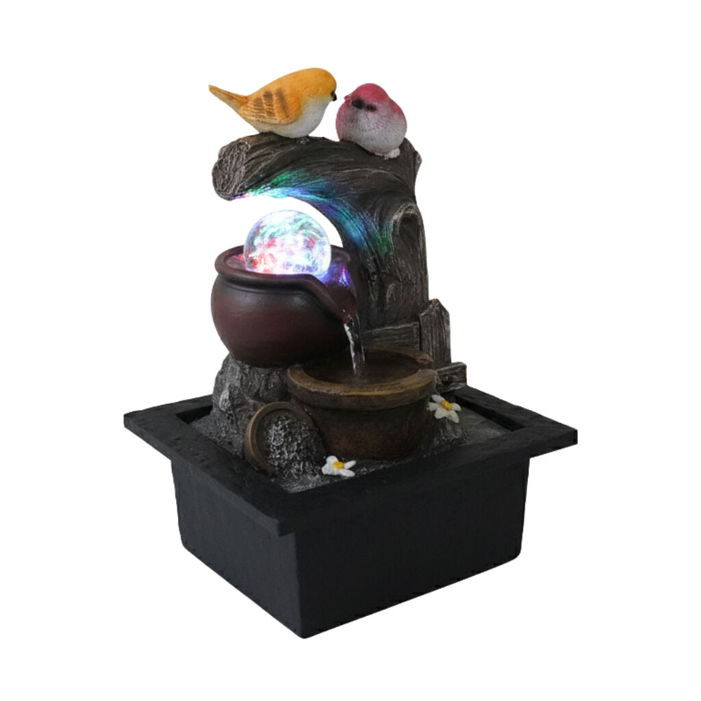 Willow &amp; Silk Water Feature Fountain Garden Birds 23x20x28cm