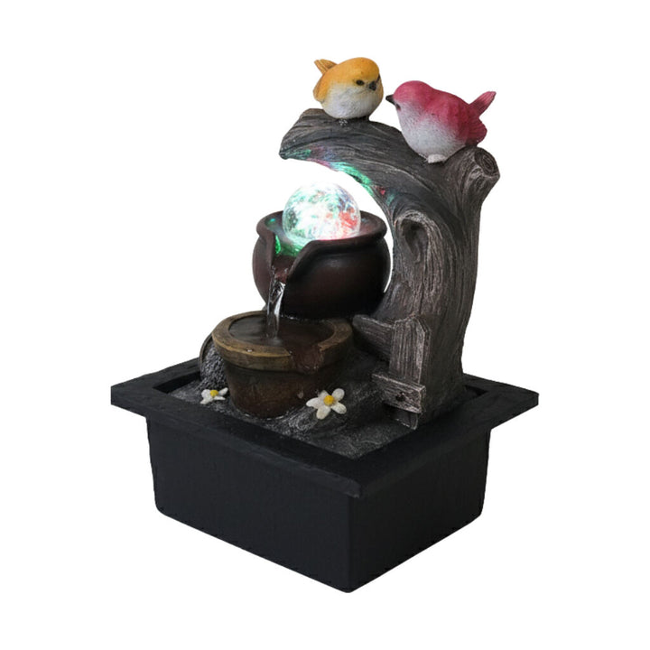 Willow &amp; Silk Water Feature Fountain Garden Birds 23x20x28cm