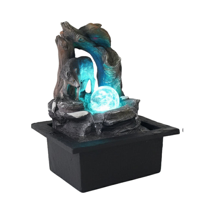 Willow &amp; Silk Water Feature Fountain Alpha Wolf 23x20x28cm