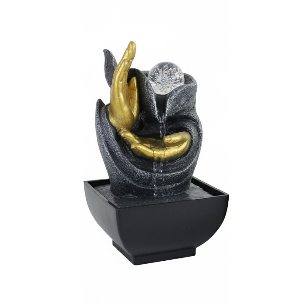 Willow &amp; Silk Water Feature Fountain Wishing Hands 14x14x20cm