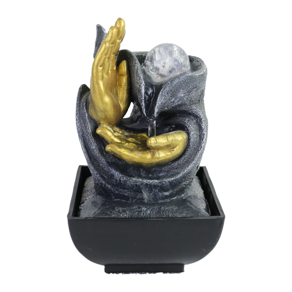 Willow &amp; Silk Water Feature Fountain Wishing Hands 14x14x20cm