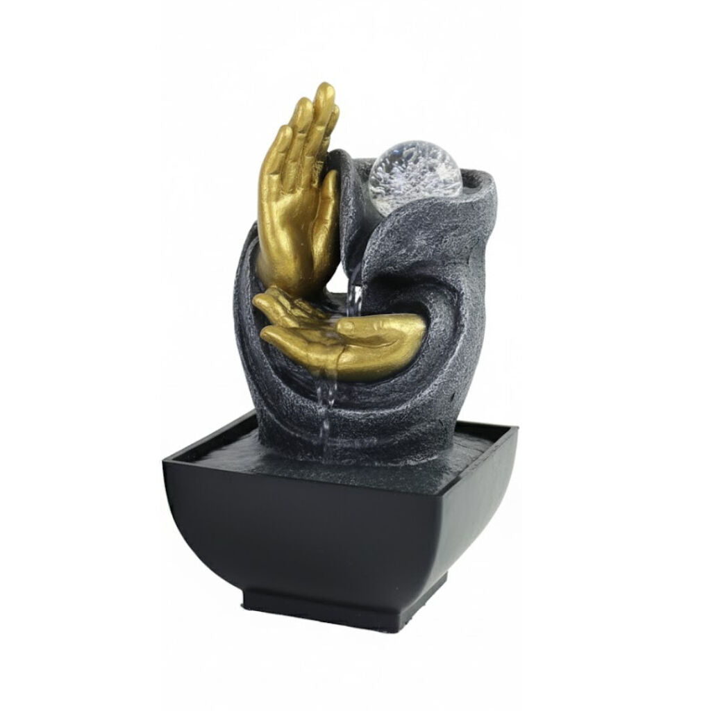 Willow &amp; Silk Water Feature Fountain Wishing Hands 14x14x20cm