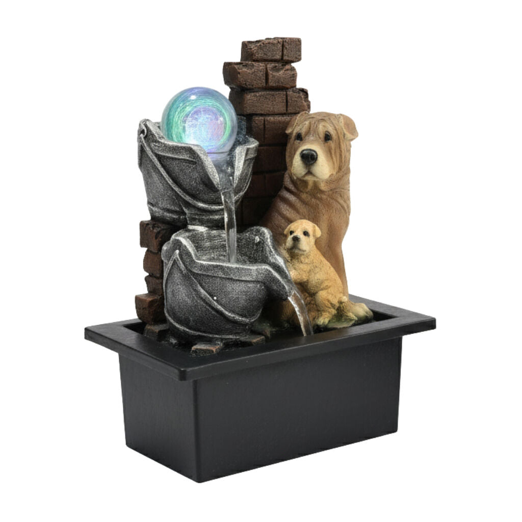 Willow &amp; Silk Water Feature Fountain Puppy Pot 21x18x25cm