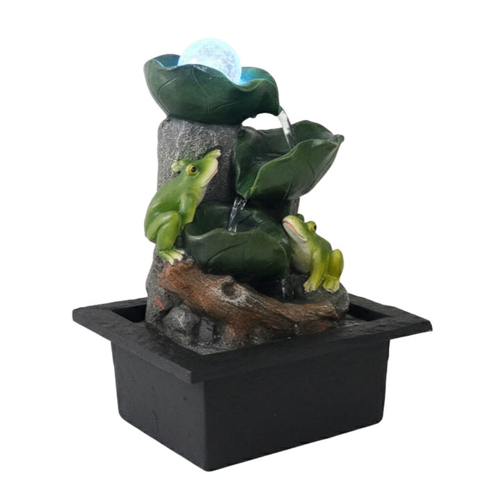 Willow &amp; Silk Water Feature Fountain Leaf Frogs 23x20x28cm