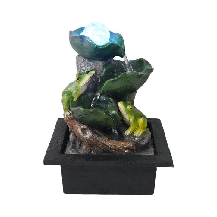 Willow &amp; Silk Water Feature Fountain Leaf Frogs 23x20x28cm