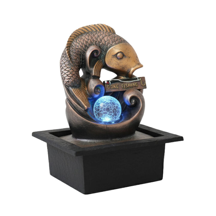 Willow &amp; Silk Water Feature Fountain Go Fishing 21x19x27cm