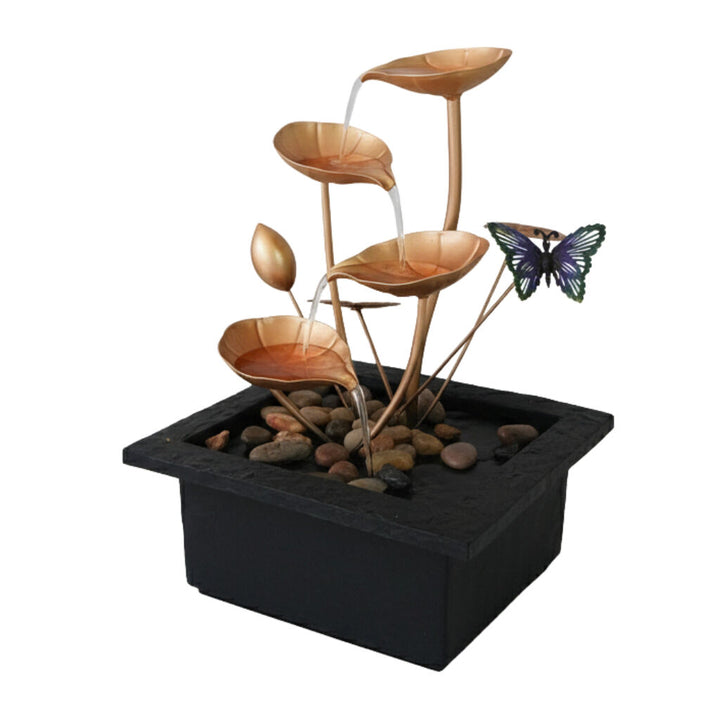 Willow &amp; Silk Water Feature Fountain Butterfly Lily 23x20x28cm