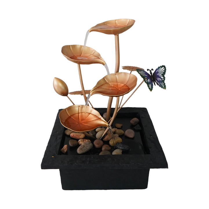 Willow &amp; Silk Water Feature Fountain Butterfly Lily 23x20x28cm