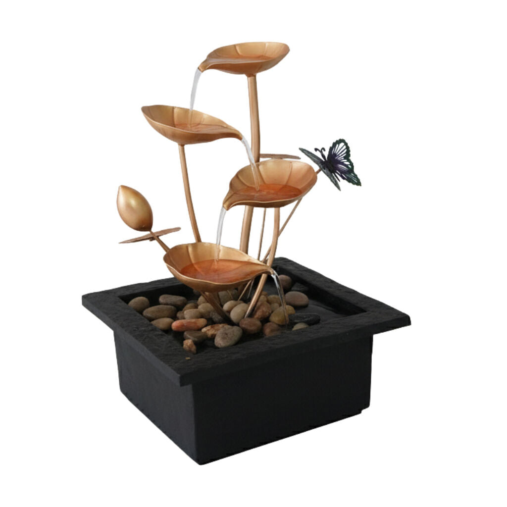 Willow &amp; Silk Water Feature Fountain Butterfly Lily 23x20x28cm