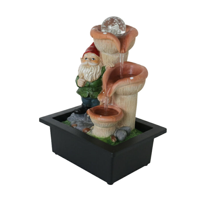 Willow &amp; Silk Water Feature Fountain Mushroom Gnome 23x18x28cm