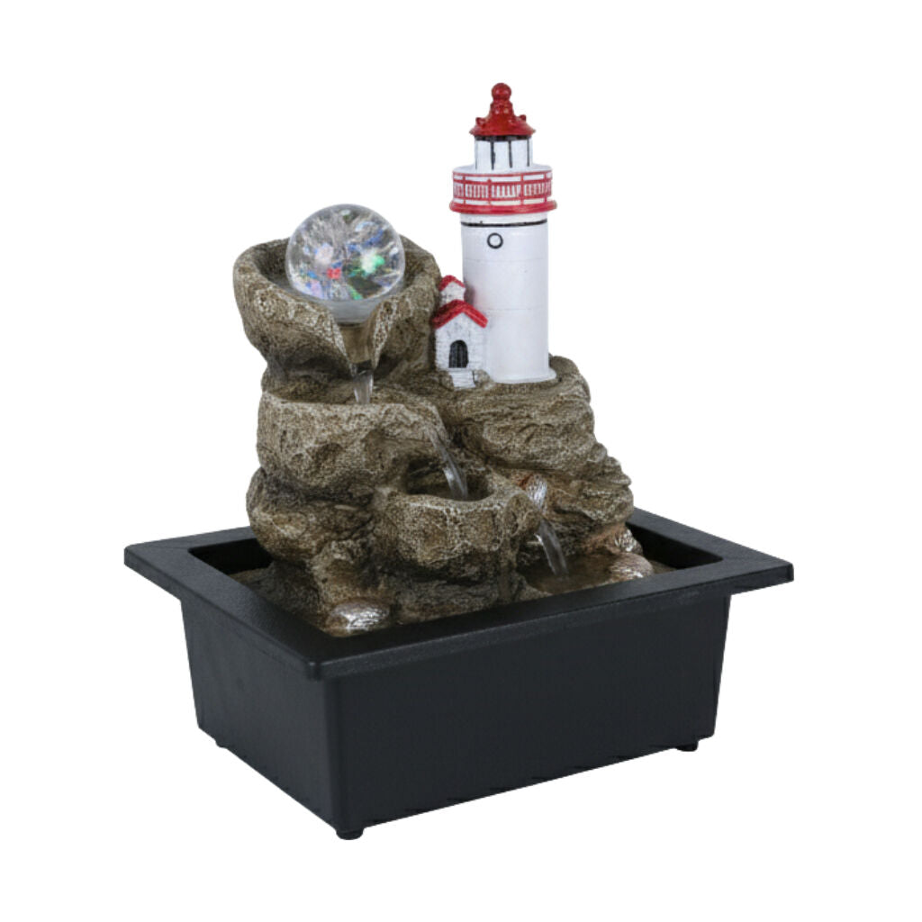 Willow &amp; Silk Water Feature Fountain Lively Lighthouse 24x18x27cm